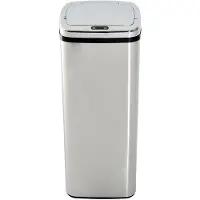 Aosom HOMdotCOM afvalbak met sensor, roestvrij staal, zilver, 50 liter, 33 x 25 x 84 cm