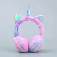 Fluffy oorwarmers unicorn paars