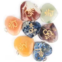 Yogi & Yogini SET 7 Chakra Sanskriet symbolen hangers - 3.5x3.5 cm - S