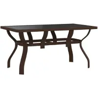 vidaXL Tuintafel 140x70x70 cm staal en glas bruin en zwart
