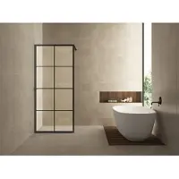Boss & Wessing Bws inloopdouche met handdoekbeugel 120x200 cm 10 mm nano coating zwart
