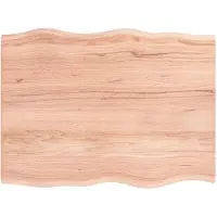 vidaXL Tafelblad natuurlijke rand 80x60x2 cm eikenhout lichtbruin
