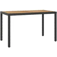 vidaXL Tuintafel 123x60x74 cm massief acaciahout zwart en bruin