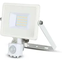 V-TAC VT-20-S-W Draaibare LED Schijnwerpers met PIR Sensor - Samsung - IP65 - Wit - 20W - 1600 Lumen - 6400K - 5 Jaar