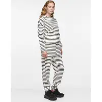 Pieces Dames Huispak Loungewear Gestreept Wit/Zwart - Maat XS