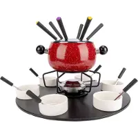 COSY&TRENDY Fondue set met 6 vorken - Emaille - Ø 16cm