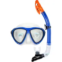 Waimea Duikbril met Snorkel Siliconen - Senior - Zwart/Blauw