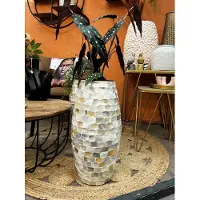 HBX Deco Pot lumea brick d25h50cm wit