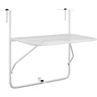 vidaXL Balkontafel 60x40 cm staal wit