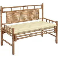 vidaXL Tuinbank met kussen 120 cm bamboe