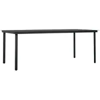 vidaXL Tuintafel 200x100x74 cm staal en glas zwart