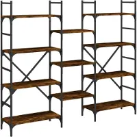 vidaXL Boekenkast 160x28,5x136,5 cm bewerkt hout gerookt eikenkleurig