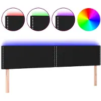vidaXL Hoofdbord LED 200x5x78/88 cm stof zwart