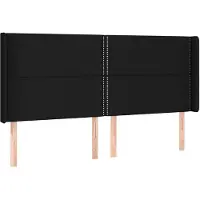 vidaXL Hoofdbord met randen 183x16x118/128 cm stof zwart