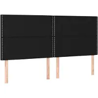 vidaXL Hoofdbord zwart 200x5x118/128 cm stof