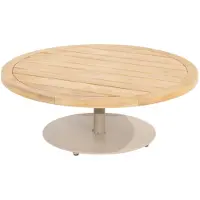 4 Seasons Outdoor Volta teak salontafel centrale poot latte 80 cm. Ø (H 30)