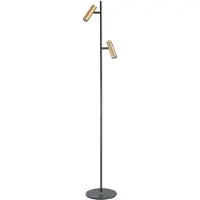 Highlight Vloerlamp Trend 2 lichts H 141 cm incl mini GU10 zwart goud