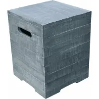 Elementi - Kleine gasfles cover houtlook vierkant grijs