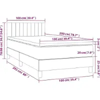 vidaXL Boxspring met matras stof blauw 100x200 cm