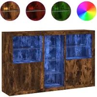 vidaXL Dressoir met LED-verlichting 162x37x100 cm gerookt eikenkleurig