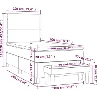 vidaXL Boxspring met matras kunstleer zwart 100x200 cm