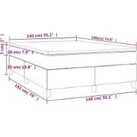 vidaXL Boxspring met matras kunstleer crèmekleurig 140x190 cm