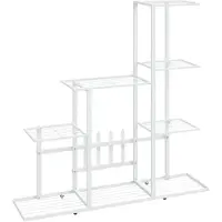 vidaXL Bloemenstandaard 94,5x25x88 cm metaal wit