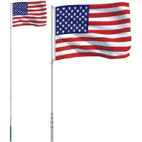 vidaXL Vlag met vlaggenmast Verenigde Staten 5,5 m aluminium
