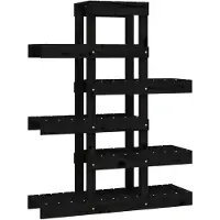 vidaXL Plantenstandaard 85x25x109,5 cm massief grenenhout zwart