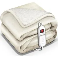 Sinnlein Sinnlein- Elektrische deken met automatische uitschakeling, beige, 160x120 cm, warmtedeken met 9 temperatuurniveaus,...