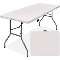 Goliving Klaptafel – Inklapbaar & Weerbestendig – max. 110 kg – 180 x 70 x 74 cm – Wit