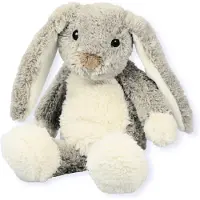 Imware Inware pluche konijn/haas knuffeldier - grijs - zittend - 17 cm - Knuffel bosdieren