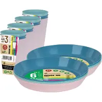 Juypal Hogar Juypal Servies set - 12x borden en drinkbekers - pasteltinten - kunststof - herbruikbaar - Bordjes