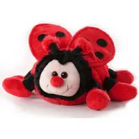Imware Inware pluche lieveheersbeestje knuffeldier - rood/zwart - staand - 20 cm - Knuffeldier