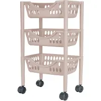 Juypal Hogar Keukentrolley - 3-laags - taupe - kunststof - 39 x 26,5 x 66,5 cm - Opberg trolley
