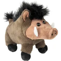 Imware Inware pluche wild zwijn knuffeldier - bruin - staand - 18 cm - Knuffel bosdieren
