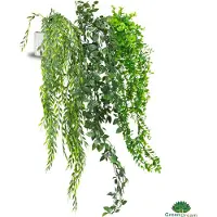 GreenDream 3 verschillende hangplanten kunstplanten in pot decoratief -