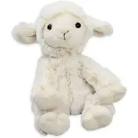 Inware Pluche schaap/lammetje knuffel - zittend - wit - polyester - 19 cm - Knuffel boederijdieren
