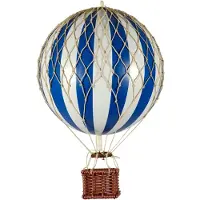 Authentic Models Travels Light Luchtballon 18x30 Cm Blauw / Wit - Decoratieve accessoires Papier White - AP161BW