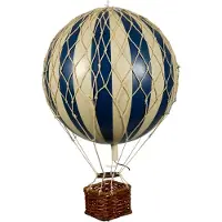 Authentic Models Travels Light Luchtballon 18x30 Cm Navy Blue / Ivoor - Decoratieve accessoires Papier Ivory - AP161N