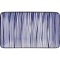 Tokyo Design Studio Nippon Sushi Plate 13,5x21 Cm Lines - Dinerborden Porselein Blue - 15986