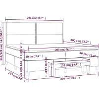 vidaXL Boxspring met matras stof blauw 200x200 cm