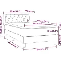 vidaXL Boxspring met matras stof crèmekleurig 80x200 cm