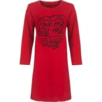 Temptation Dames Nachthemd - Bigshirt - 100% Katoen - Rood - Maat XXL