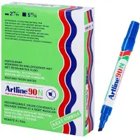 Artline 90N Permanentmarker Medium Beitelpunt 2 - 5 mm Blauw Navulbaar Waterbestendig 12 Stuks