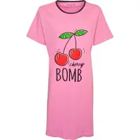 Temptation Dames Nachthemd - Korte Mouw - Roze - Maat S