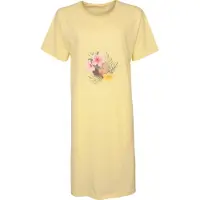 Temptation Dames Nachthemd - Bigshirt - 100% Katoen - Geel - Maat S