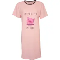 Temptation Dames Nachthemd - Bigshirt - Katoen - Roze - Maat XL