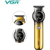 VGR V-989 Mannen Tondeuse Thuis Digitaal Display Usb Oplaadbare Gradiënt Elektrische Clipper Scheerkop Gravure Trimmer