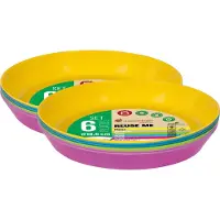 Juypal Hogar Juypal Borden - 12x - gekleurd - kunststof - D18,5 x H2,5 cm - herbruikbaar - BPA-vrij